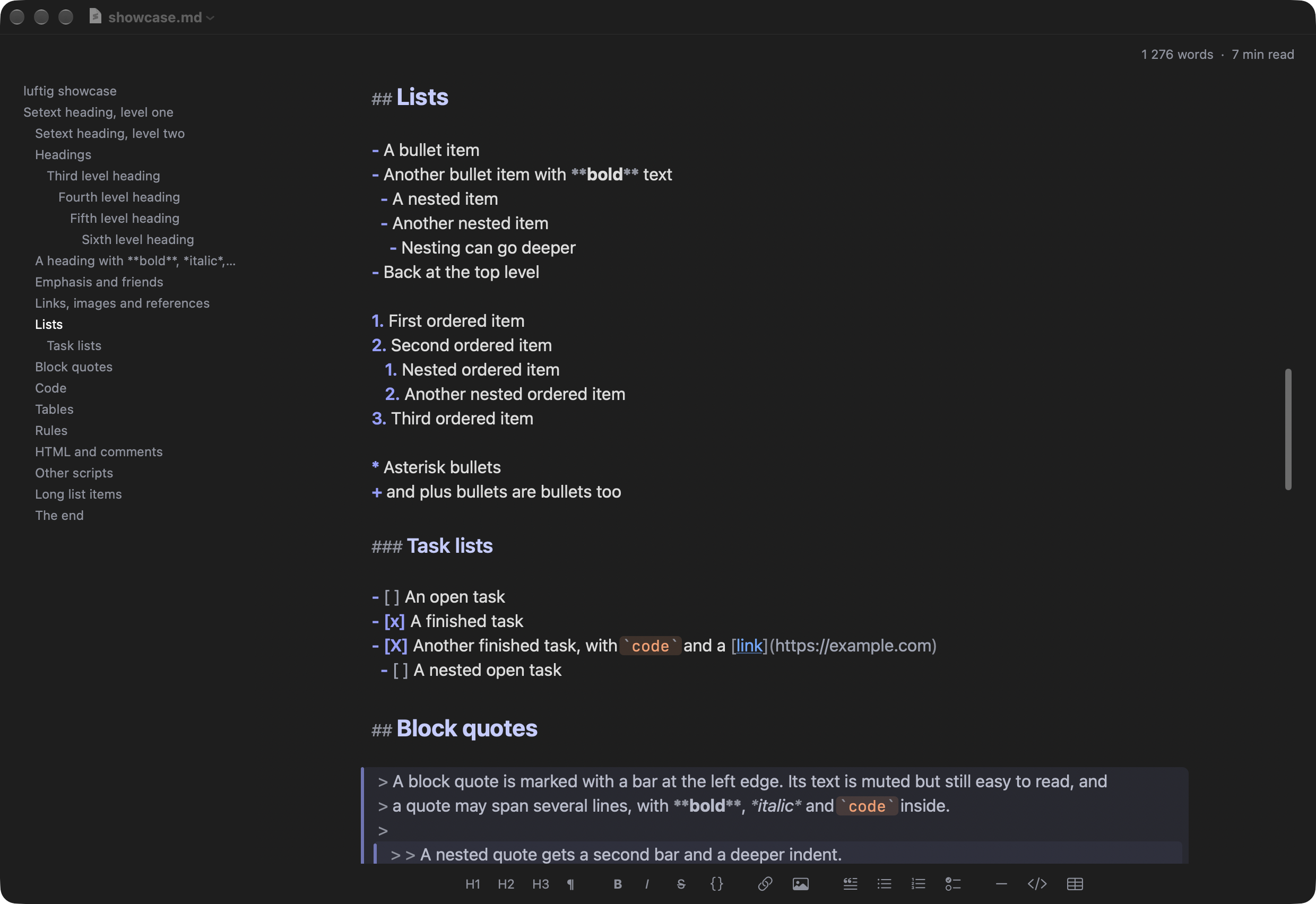 luftig in dark mode